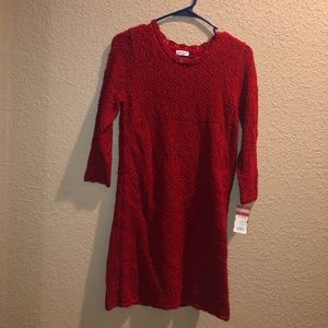 Red sweater dress